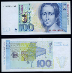 100 DM 2. Januar 1996, Banknote in kassenfrischer Erhaltung.&nbsp;